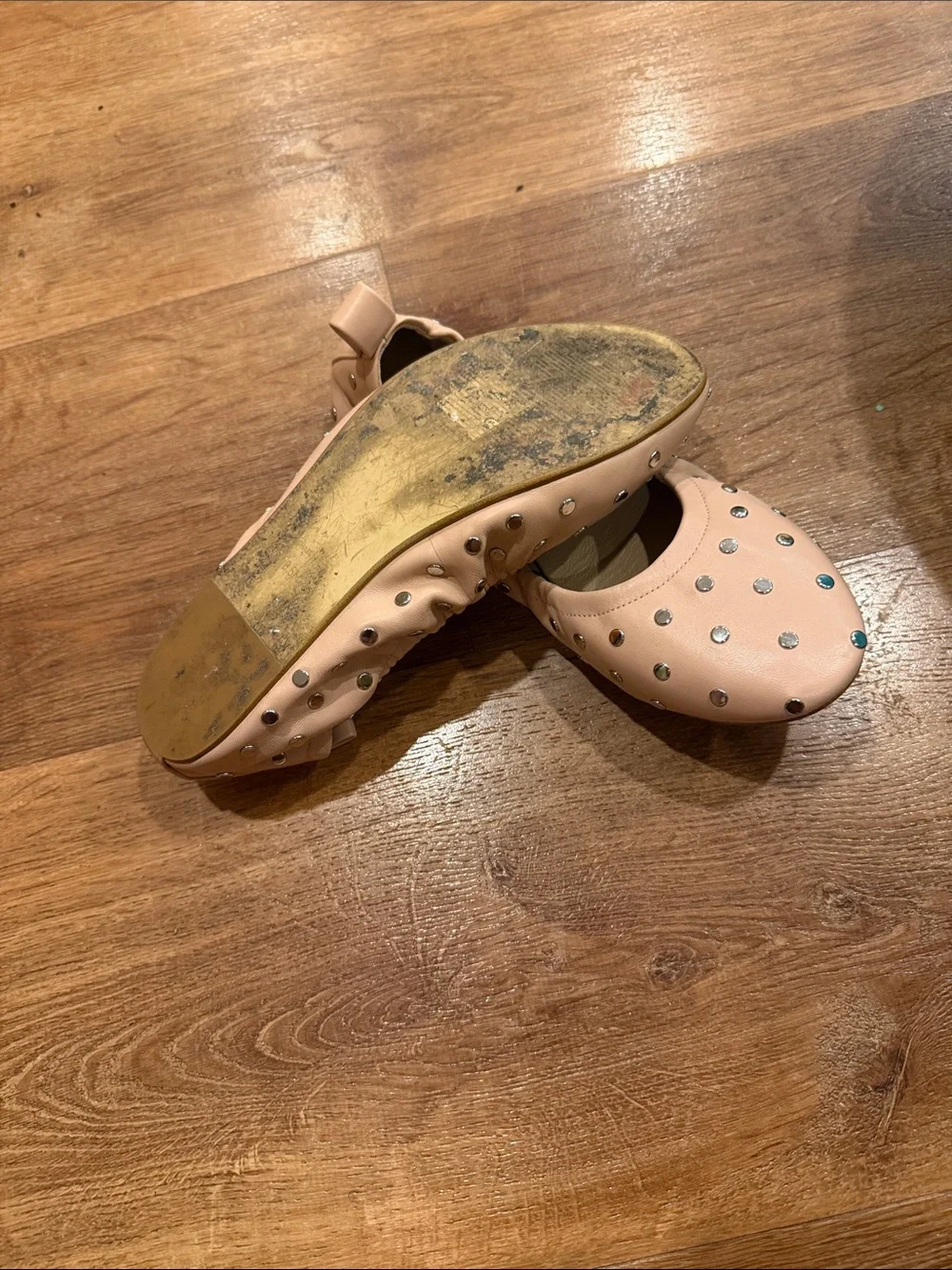 size 8.5 michael Kors women use good condition Blush Studded Ballet Flats